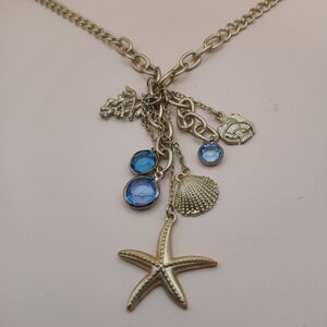 Gold and Blue Charm Necklace